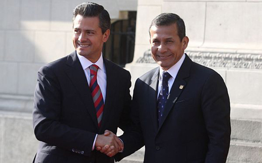 El Perú y México, que forman parte de la Alianza del Pacífico, mantienen excelen- tes relaciones. El encuentro entre Humala y Peña Nieto reafirmará el proceso de fortalecimiento de los vínculos bilaterales.