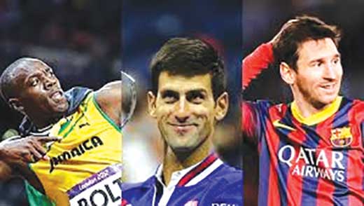 Bolt, Djokovic, Messi